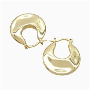 Copper Leaveback Earrings Gold Plated, approx 22mm