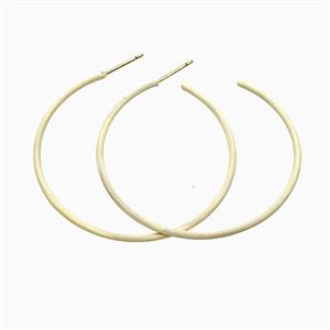 Copper Stud Earrings Khaki Lacquered Gold Plated, approx 50mm dia