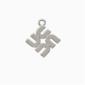 Copper Four-U Pendant Platinum Plated, approx 10-13mm
