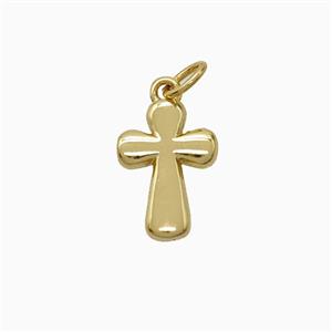 Copper Cross Pendant Gold Plated, approx 9-13mm