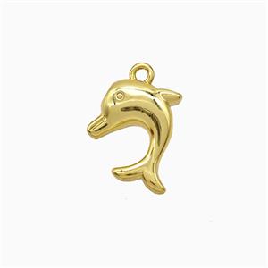 Copper Dolphin Pendant Gold Plated, approx 12-14mm