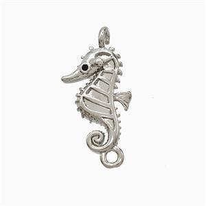Copper Seahorse Connector Platinum Plated, approx 11-16mm