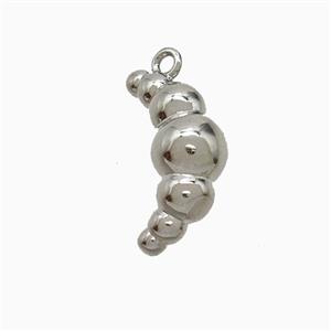 Copper Croissant Pendant Moon Platinum Plated, approx 7-17mm