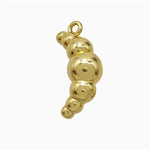 Copper Croissant Pendant Moon Gold Plated, approx 7-17mm