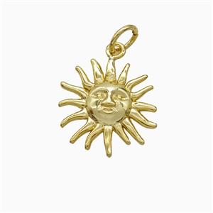 Copper Sun Pendant Gold Plated, approx 14mm