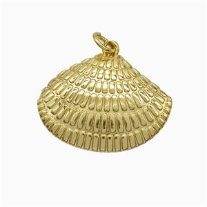 Copper Scallop Shell Pendant Gold Plated, approx 20-25mm