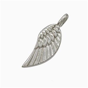 Copper Angel Wings Pendant Platinum Plated, approx 8-16mm
