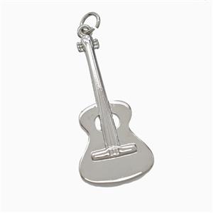 Copper Guitar Charms Pendant Platinum Plated, approx 15-32mm