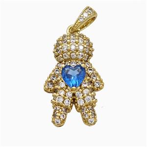 Copper Boy Pendant Pave Zirconia Crystal Glass Kids Gold Plated, approx 13-20mm