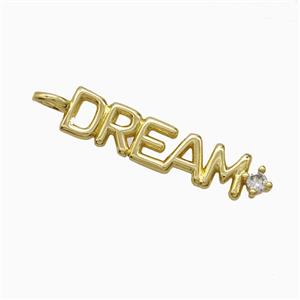 Copper DREAM Pendant Pave Zirconia Gold Plated, approx 6-30mm