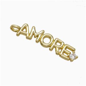 Copper AMORE Pendant Pave Zirconia Gold Plated, approx 6-30mm