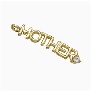 Copper MOTHER Pendant Pave Zirconia Gold Plated, approx 6-30mm