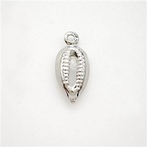 Copper Conch Shell Pendant Platinum Plated, approx 7-12mm