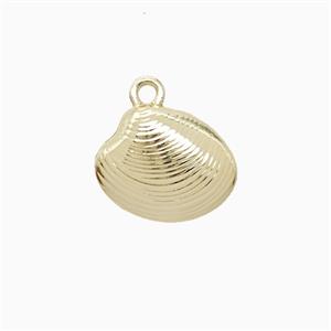 Copper Scallop Shell Pendant Gold Plated, approx 11-13mm