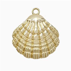 Copper Scallop Shell Pendant Gold Plated, approx 30mm