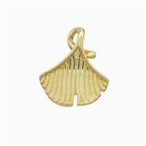 Copper Gingkgo Leaf Pendant Gold Plated, approx 13-16mm