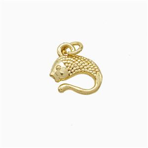 Copper Fish Pendant Gold Plated, approx 8-9mm