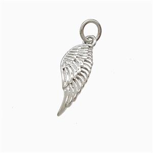 Copper Angel Wings Pendant Platinum Plated, approx 6.5-15mm