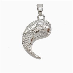 Copper Fish Pendant Mosaic Platinum Plated, approx 13-18mm