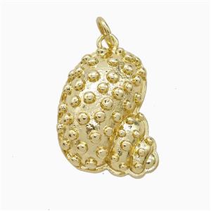 Copper Conch Shell Pendant Gold Plated, approx 18-20mm