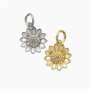 Copper Sunflower Pendant Mixed, approx 10mm