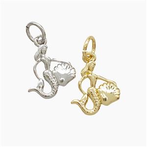 Copper Mermaid Pendant Mixed, approx 10-11mm