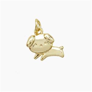 Copper Dog Pendant Gold Plated, approx 7-10mm