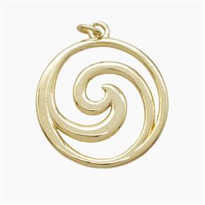 Copper Swirl Wave Pendant Gold Plated, approx 20mm