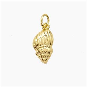 Copper Conch Shell Pendant Gold Plated, approx 7.5-13mm