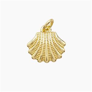 Copper Scallop Shell Pendant Gold Plated, approx 10-12mm