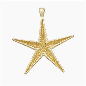 Copper Starfish Pendant Gold Plated, approx 30mm
