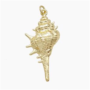 Copper Conch Shell Pendant Gold Plated, approx 20-38mm