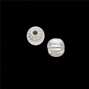 Copper Round Beads Shiny Silver, approx 5mm