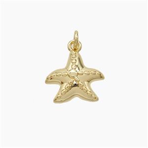 Copper Starfish Pendant Gold Plated, approx 12mm