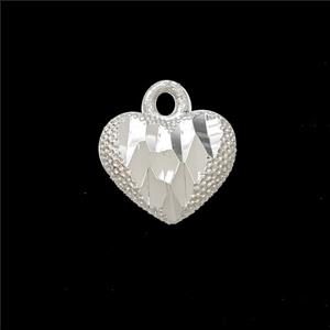 Copper Heart Pendant Shiny Silver, approx 12mm