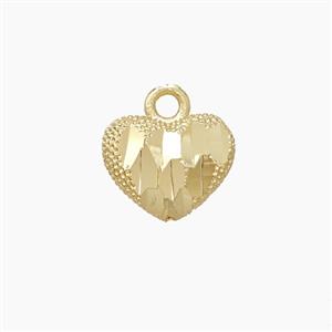 Copper Heart Pendant Gold Plated, approx 12mm