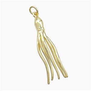 Copper Octopus Pendant Gold Plated, approx 4-32mm