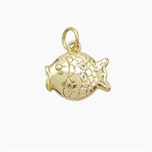 Copper Fish Pendant Gold Plated, approx 10-13mm