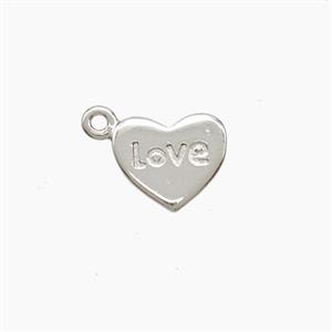 Copper Heart Pendant Love Platinum Plated, approx 8-10mm