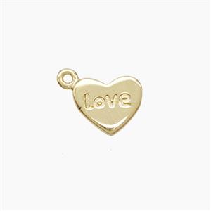 Copper Heart Pendant Love Gold Plated, approx 8-10mm