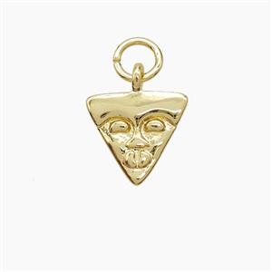 Copper Pizza Face Pendant Gold Plated, approx 10mm