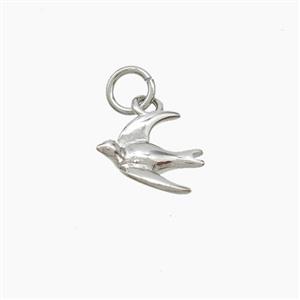 Copper Swallow Birds Pendant Platinum Plated, approx 11mm