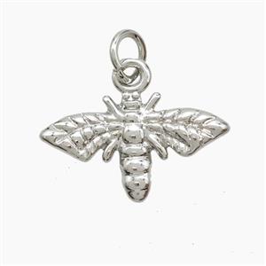Copper Honeybee Pendant Platinum Plated, approx 10-18mm