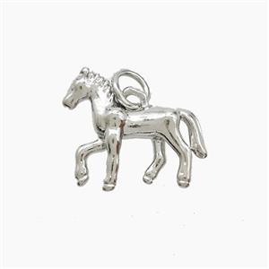 Copper Horse Pendant Platinum Plated, approx 13-16mm