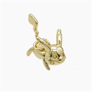 Copper Rabbit Pendant Gold Plated, approx 12-15mm