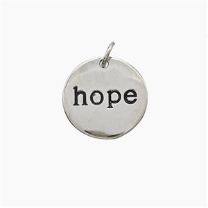 Copper Hope Pendant Black Enamel Platinum Plated, approx 15mm