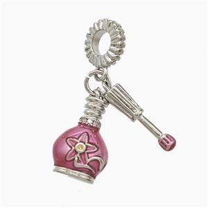 Perfumer Bottle Charm Copper Pendant Painted Platinum Plated, approx 3-15mm, 8mm dia
