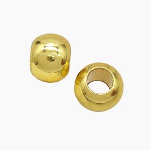 Copper Round Beads Smooth Large Hole Gold Plated, approx 10mm, 5mm hole