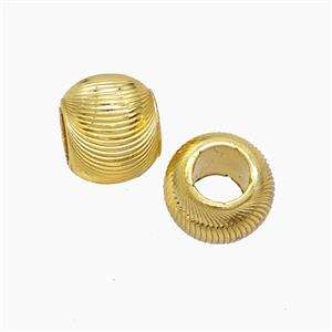 Copper Round Beads Large Hole Gold Plated, approx 10mm, 5mm hole