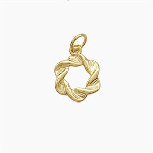 Copper Flower Pendant Gold Plated, approx 10-11.5mm